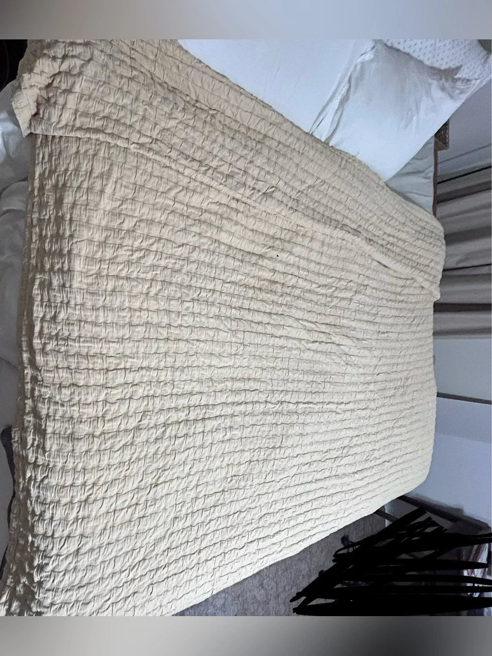 RARE Eileen Fisher Home queen rippled on front . Cotton quilt. Heirloom quality